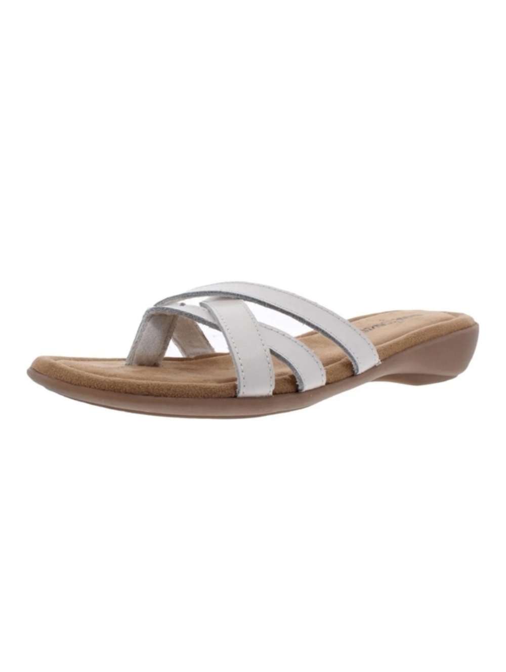 NIB Minnetonka White Leather Size 10 Narrow Sandals Classic Comfory Style